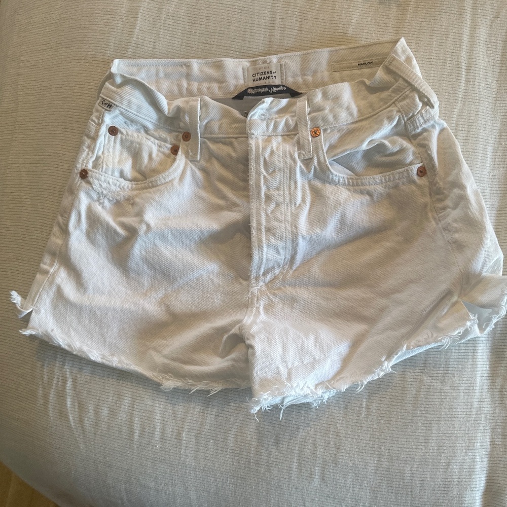 Citizens of Humanity Marlow white denim shorts